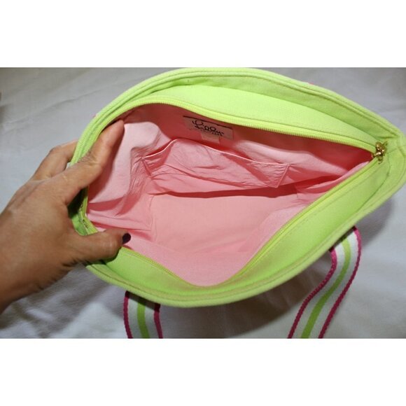 Lilly Pulitzer Dune Buggy Floral print purse Pink and Green Tote Lady Bug - Picture 6 of 9